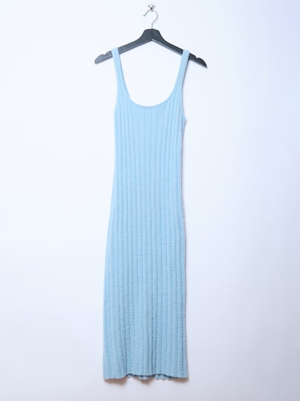 Aritzia Wilfred Free Hush Knit Tank Chenille Midi Dress Large Light Blue